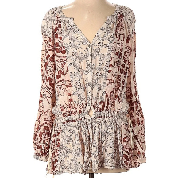 Free People Ratio Print cinch tunic Top - Picture 1 of 5